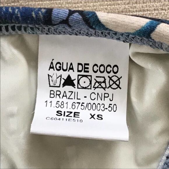 Agua De Coco NWT Bikini Swim Bottom Floral Tropical Embellished Print - Picture 6 of 8